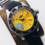 Swiss Grade TF Factory Breitling Superocean 44mm Watch Yellow Dial Rubber Strap